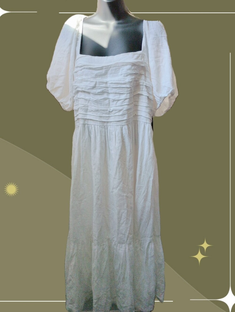 ✨ Abercrombie & Fitch Emerson Cotton And Linen Blend Dress Size Extra Large